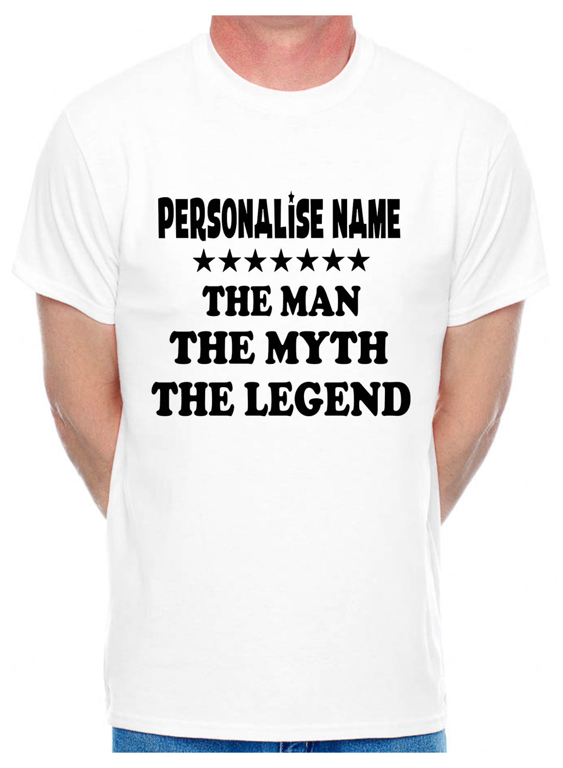 Custom T-shirt For Men The Man The Myth Personalise Name