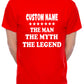 Personalised Mens T-Shirt The Man The Myth Custom Name