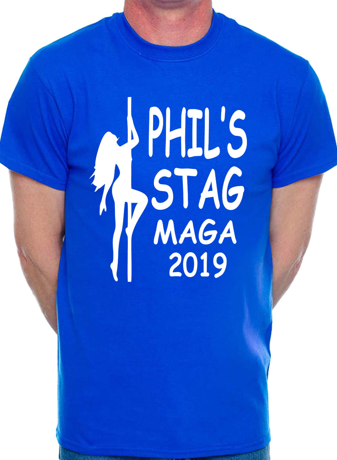 Personalised Stag Do Stripper T-Shirt Any Name Any Text Any Date Etc  Phil's