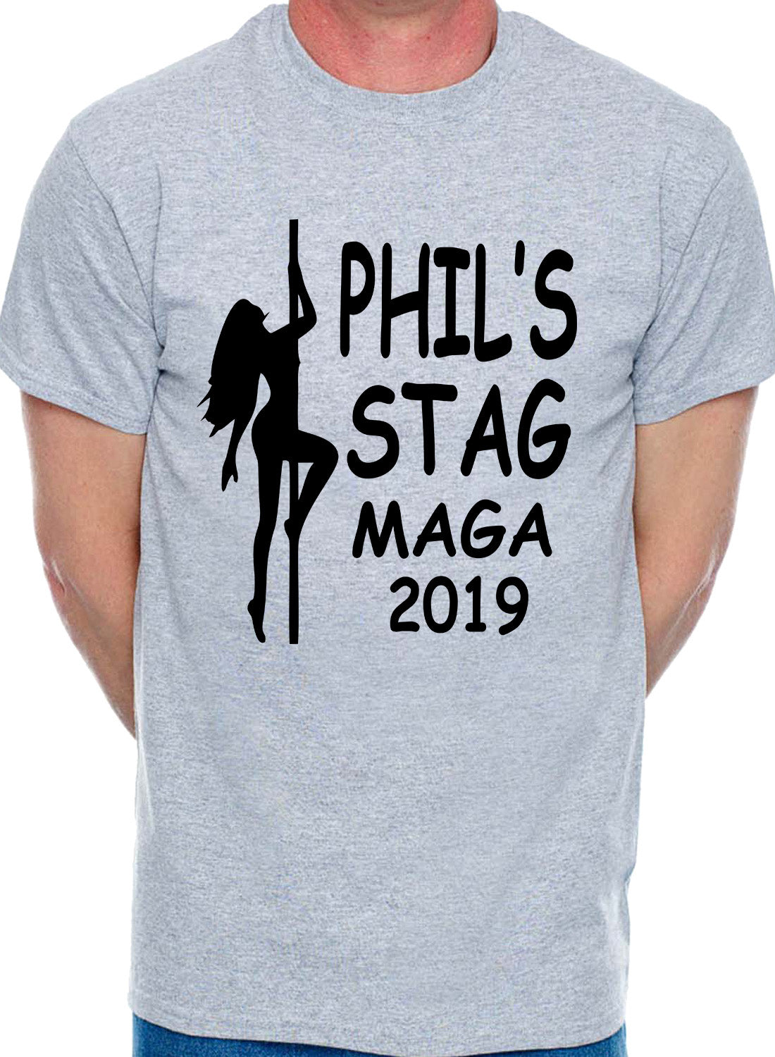 Personalised Stag Do Stripper T-Shirt Any Name Any Text Any Date Etc  Phil's
