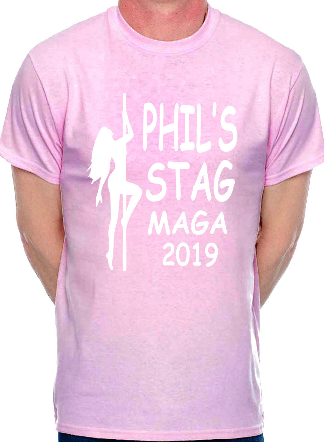 Personalised Stag Do Stripper T-Shirt Any Name Any Text Any Date Etc  Phil's