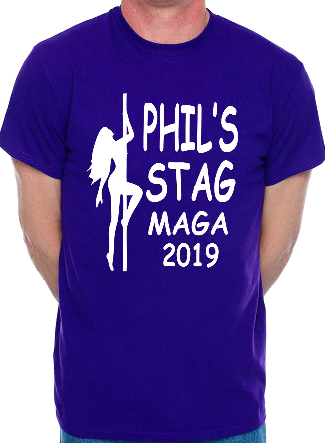 Personalised Stag Do Stripper T-Shirt Any Name Any Text Any Date Etc  Phil's
