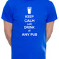 Mens Personalised Pub Keep Calm T-Shirt With Any Pub Name