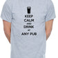 Mens Personalised Pub Keep Calm T-Shirt With Any Pub Name