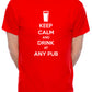 Mens Personalised Pub Keep Calm T-Shirt With Any Pub Name