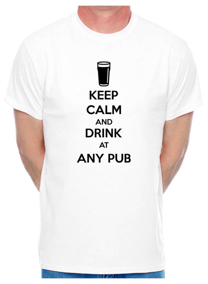 Mens Personalised Pub Keep Calm T-Shirt With Any Pub Name