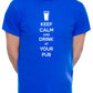 Mens Personalised Pub Keep Calm T-Shirt With Your Pub Name