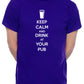 Mens Personalised Pub Keep Calm T-Shirt With Your Pub Name