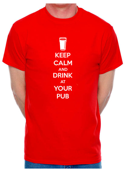Mens Personalised Pub Keep Calm T-Shirt With Your Pub Name