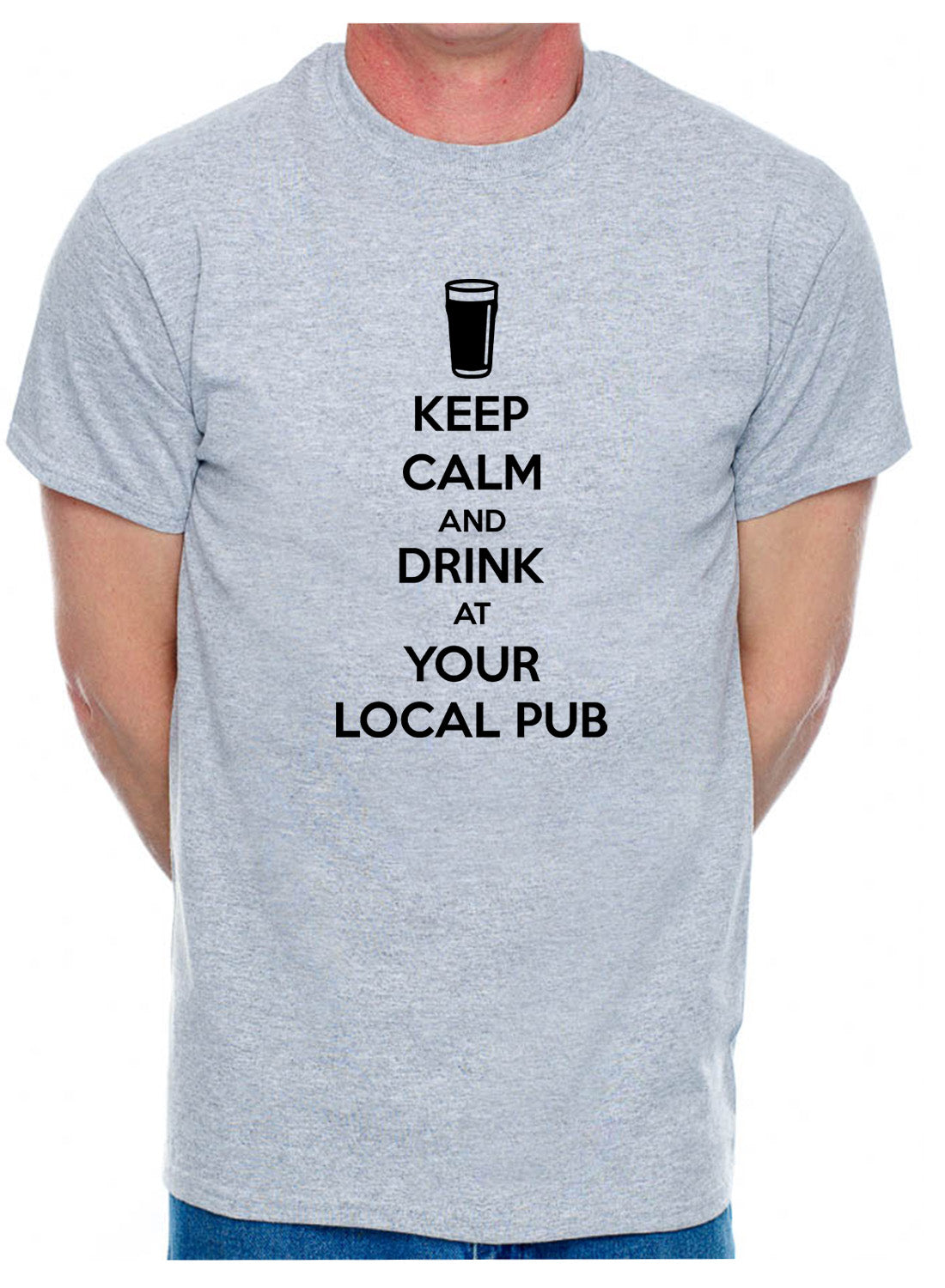 Mens Personalised Pub Keep Calm T-Shirt With Your Local Pub Name Gift
