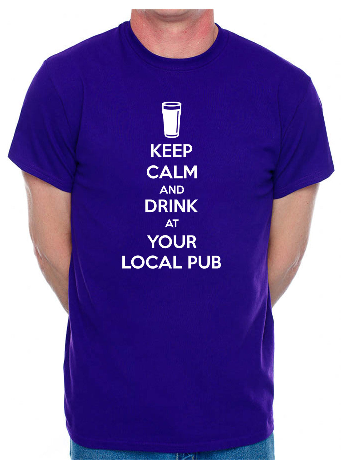 Mens Personalised Pub Keep Calm T-Shirt With Your Local Pub Name Gift