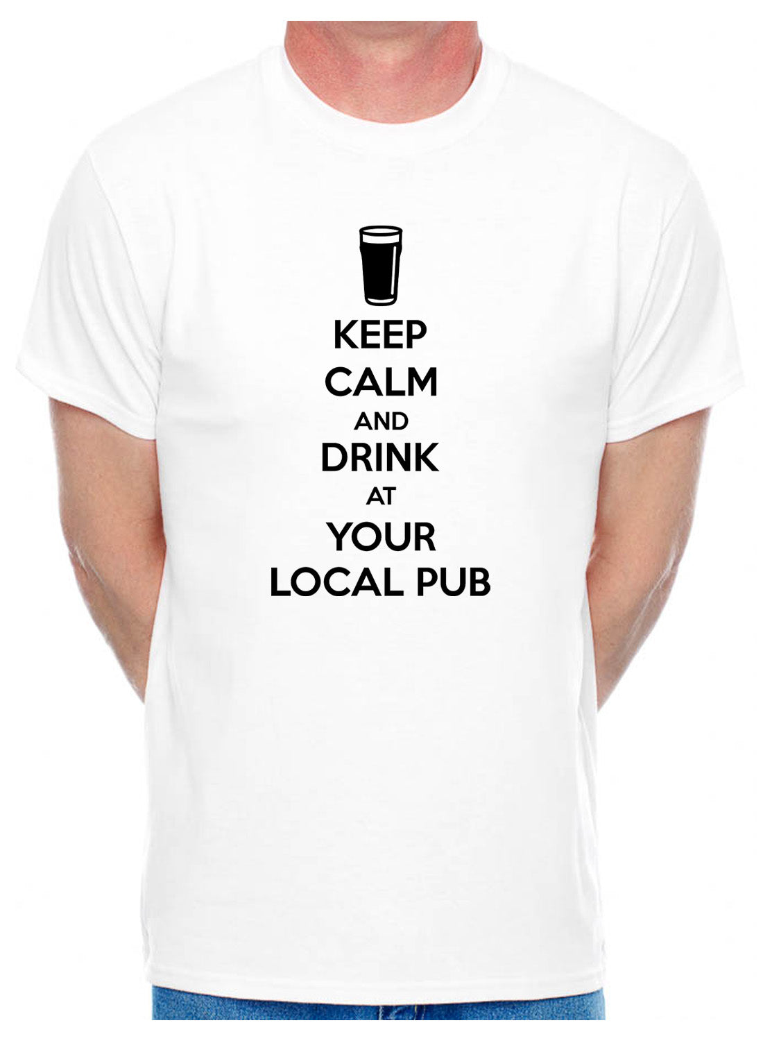 Mens Personalised Pub Keep Calm T-Shirt With Your Local Pub Name Gift