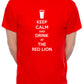 Customised Mens T-Shirt Keep Calm Drink At Red Lion Any Pub Name