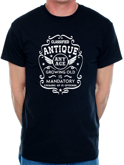 Personalised Men's T-Shirt Growing Old Birthday Age Your Age Here Man's Tee