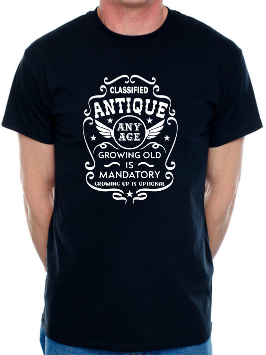 Personalised Men's T-Shirt Growing Old Birthday Age Your Age Here Man's Tee