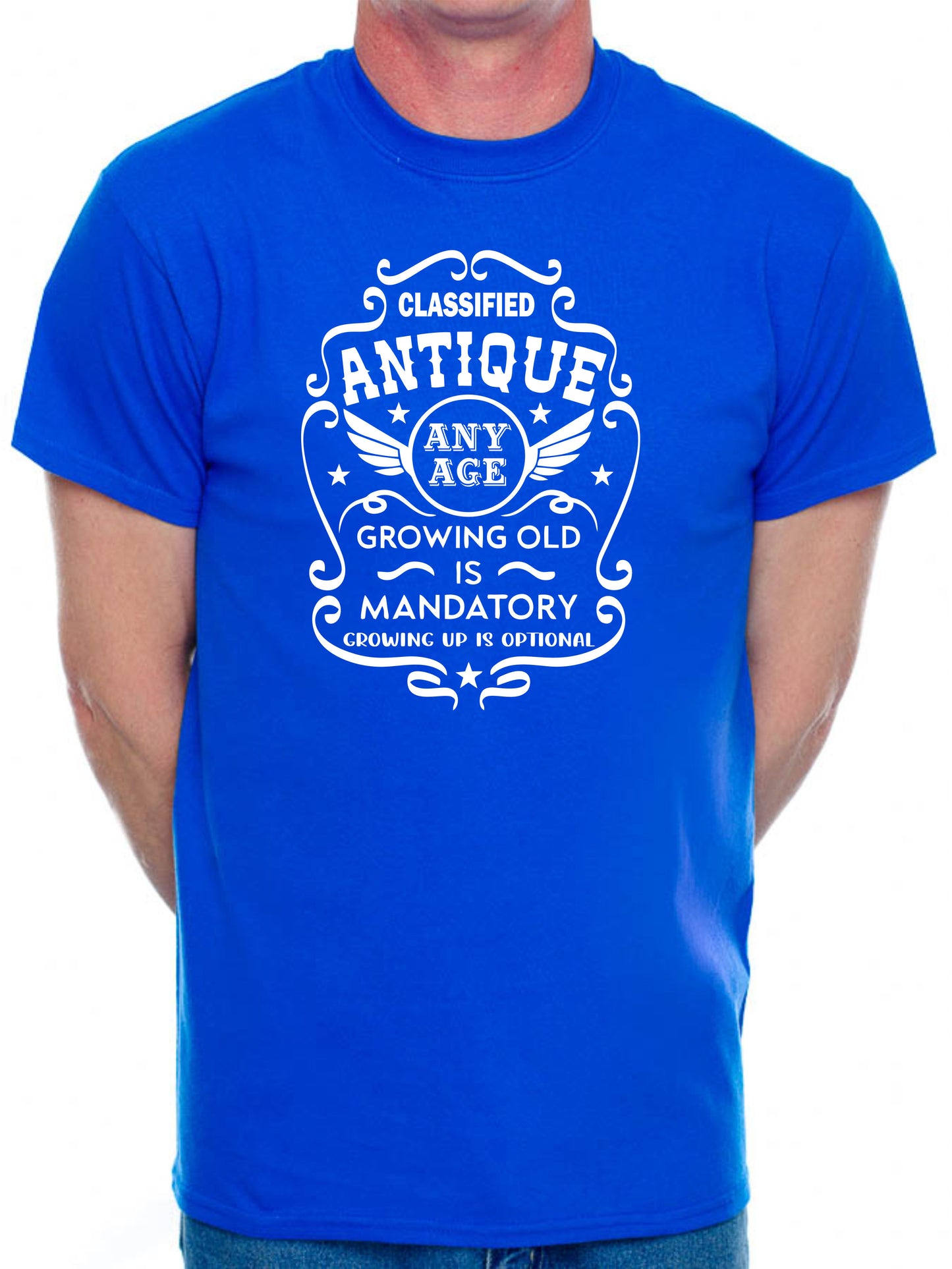 Personalised Men's T-Shirt Growing Old Birthday Age Your Age Here Man's Tee