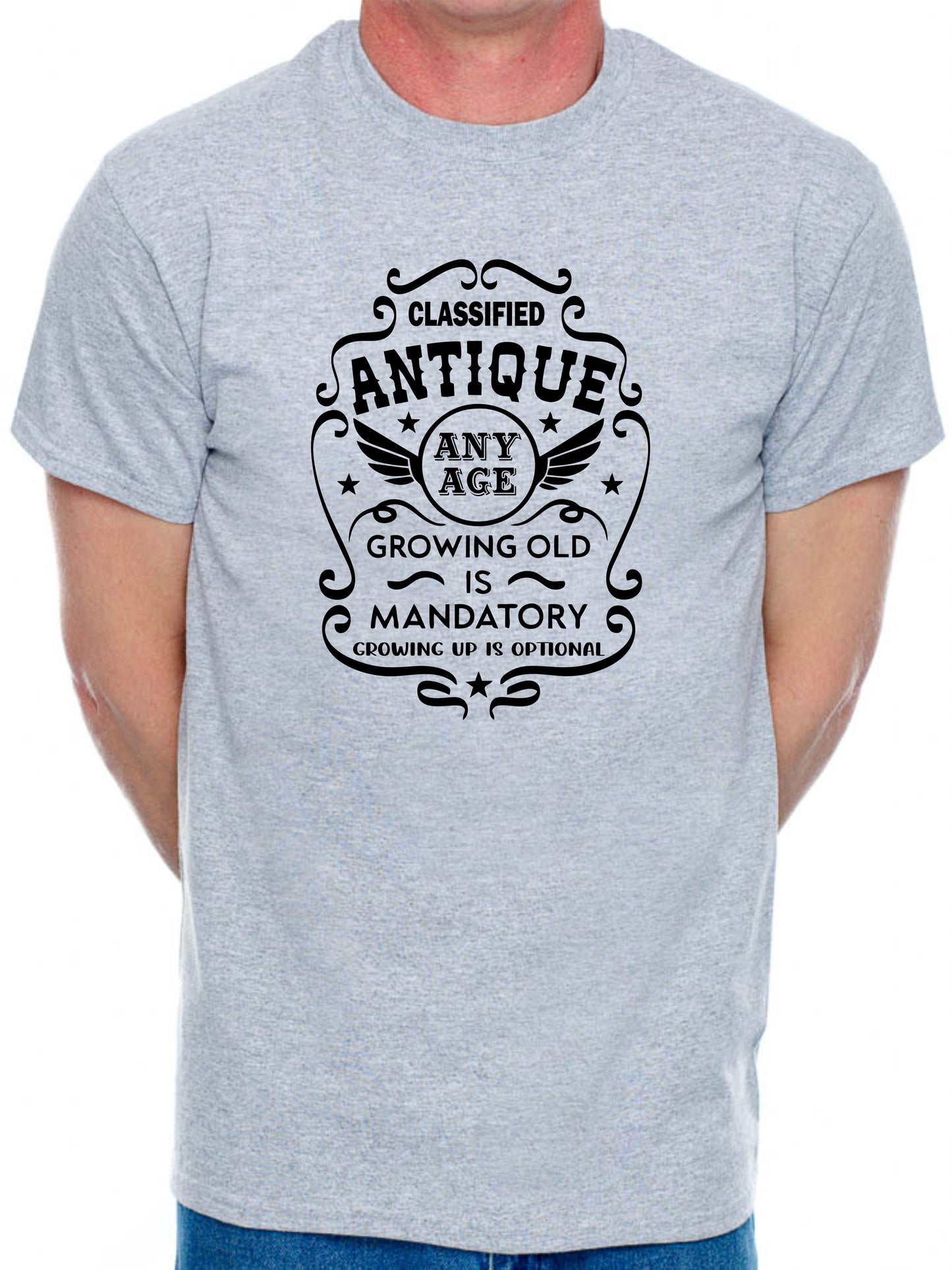 Personalised Men's T-Shirt Growing Old Birthday Age Your Age Here Man's Tee