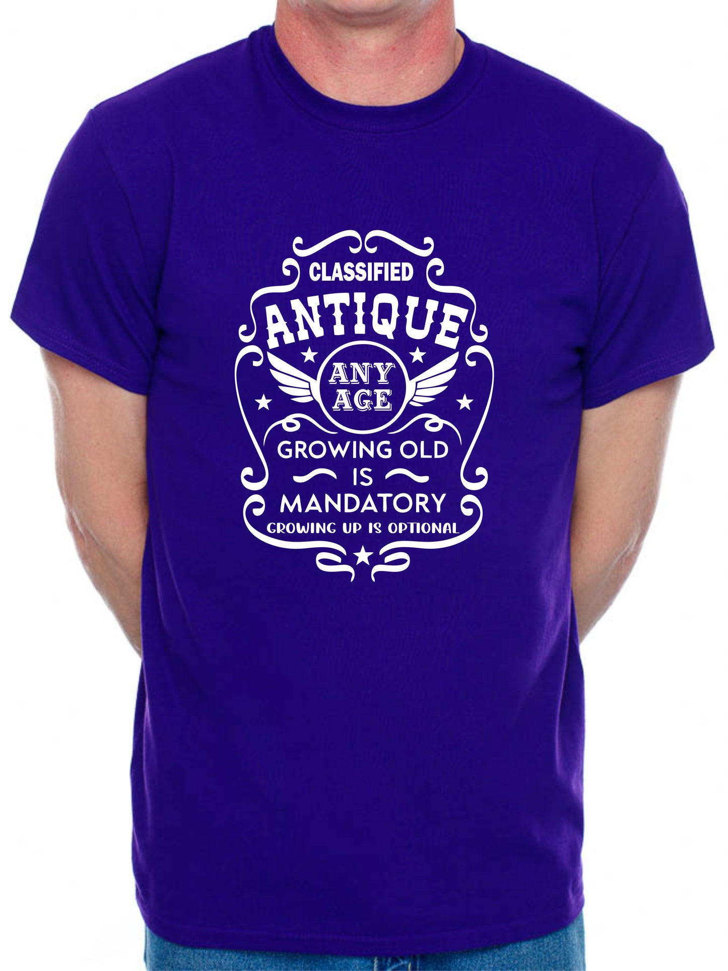 Personalised Men's T-Shirt Growing Old Birthday Age Your Age Here Man's Tee