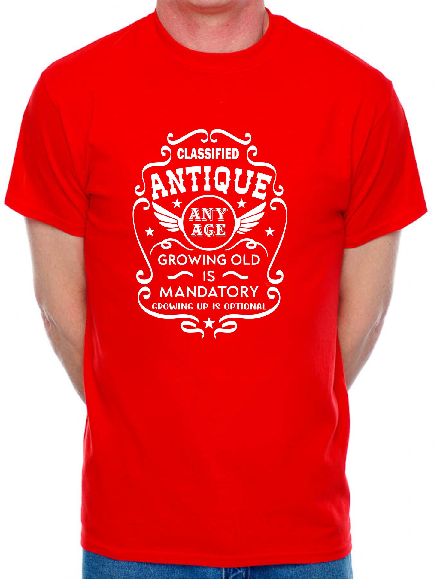 Personalised Men's T-Shirt Growing Old Birthday Age Your Age Here Man's Tee