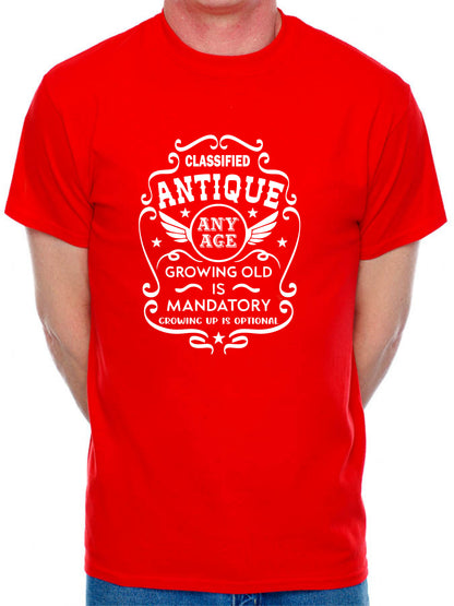 Personalised Men's T-Shirt Growing Old Birthday Age Your Age Here Man's Tee
