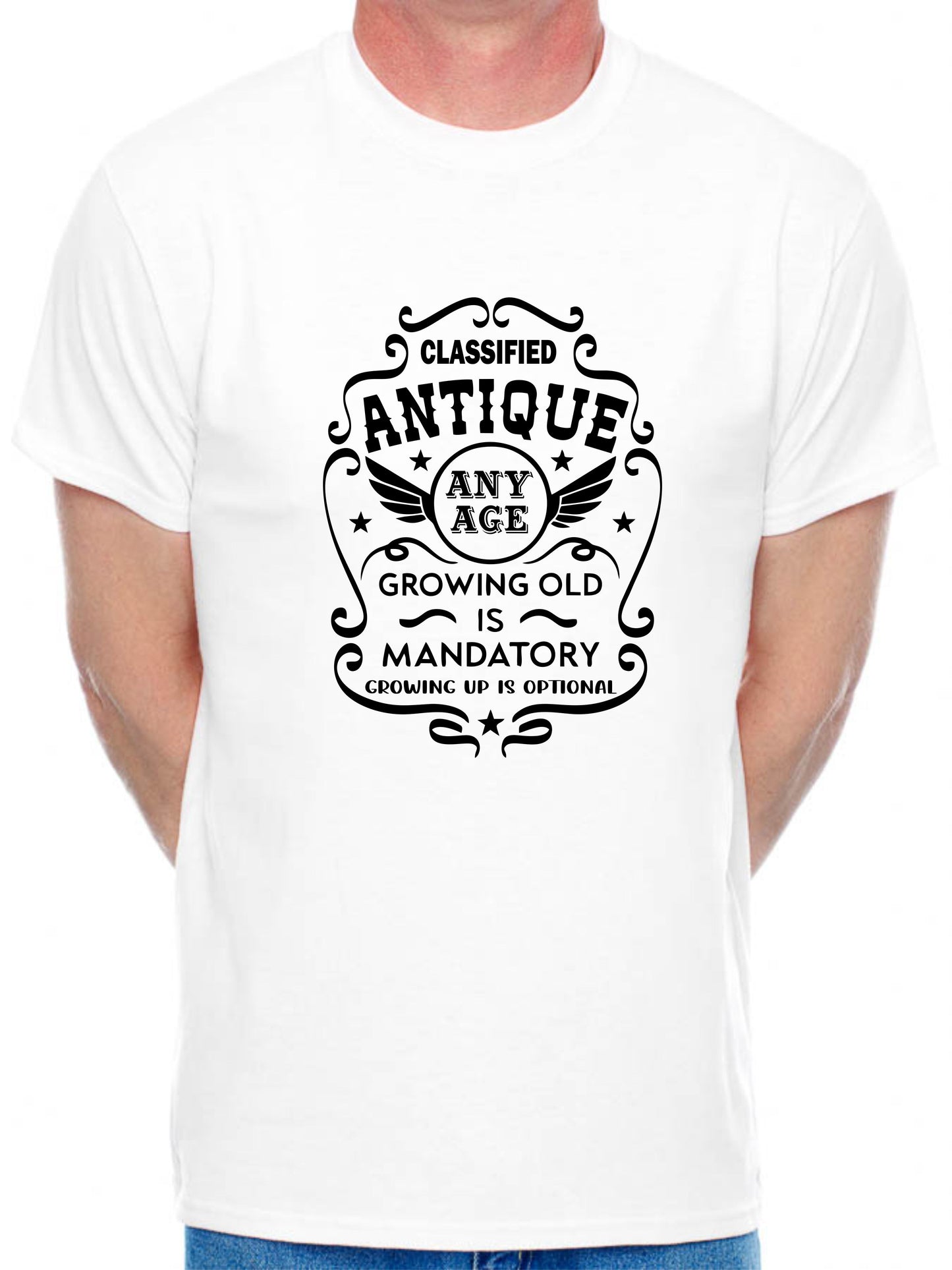 Personalised Men's T-Shirt Growing Old Birthday Age Your Age Here Man's Tee