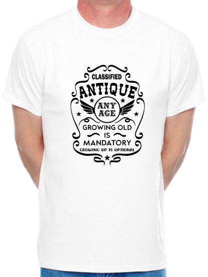Personalised Men's T-Shirt Growing Old Birthday Age Your Age Here Man's Tee