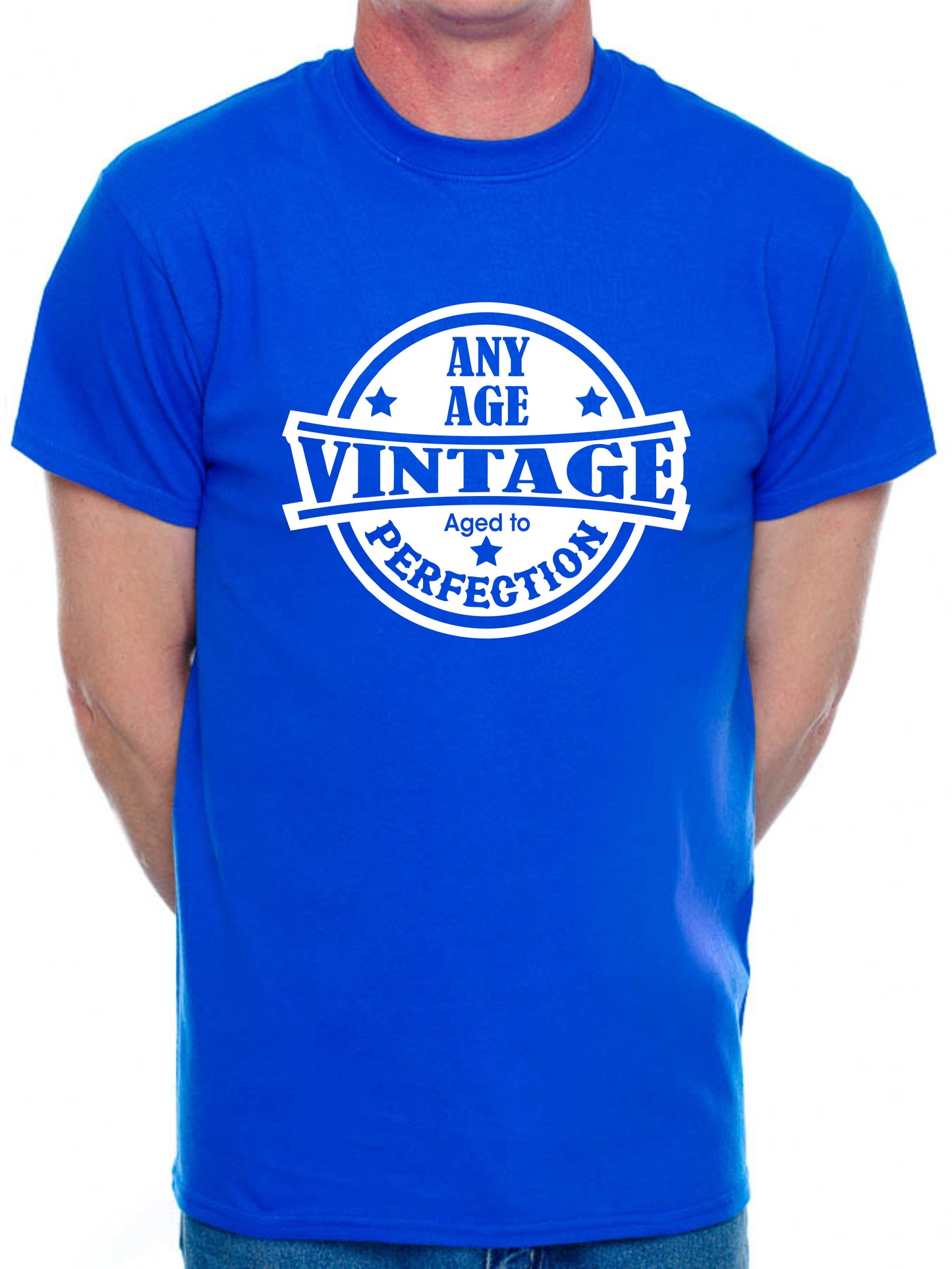 Personalised Men's T-Shirt Vintage Perfection Birthday Age Any Age Man's Tee