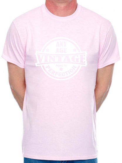 Personalised Men's T-Shirt Vintage Perfection Birthday Age Any Age Man's Tee