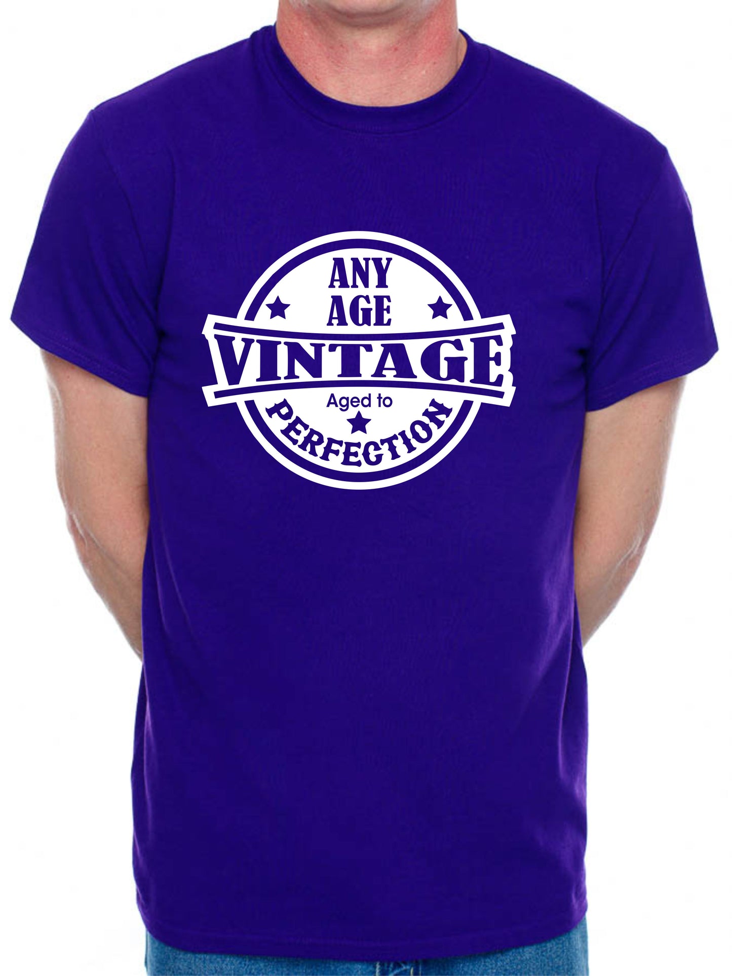 Personalised Men's T-Shirt Vintage Perfection Birthday Age Any Age Man's Tee