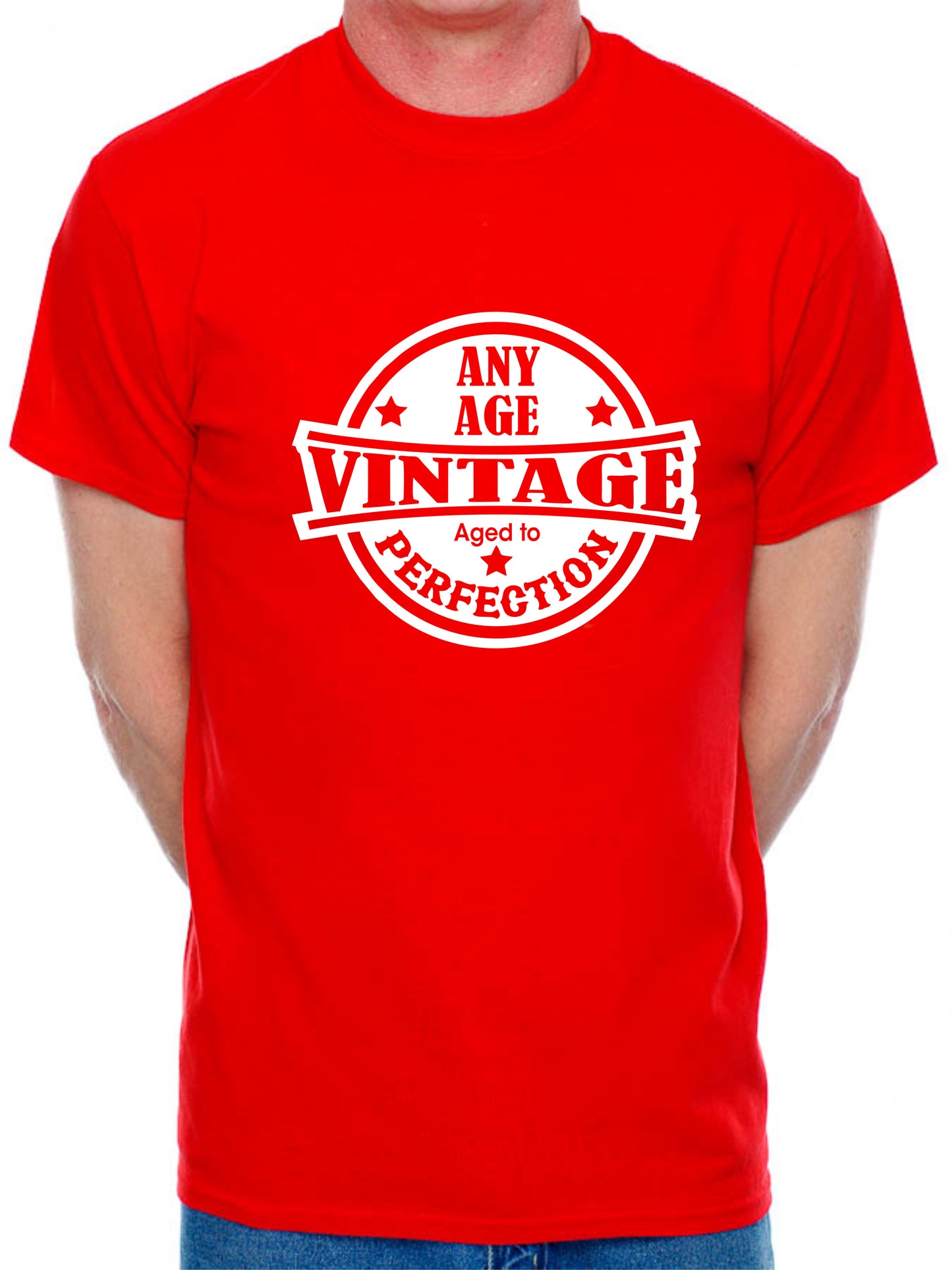 Personalised Men's T-Shirt Vintage Perfection Birthday Age Any Age Man's Tee