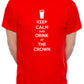 Mens Customised T-Shirt Keep Calm Drink At The Crown Pub You Pub Name Here
