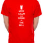 Personalised Adult T-Shirt Keep Calm Drink At The Bell Pub Club Any Name Here