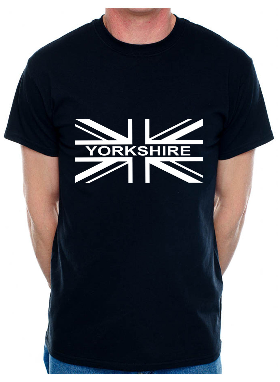 Personalised Mens T-Shirt Union Jack Yorkshire Any Town Name