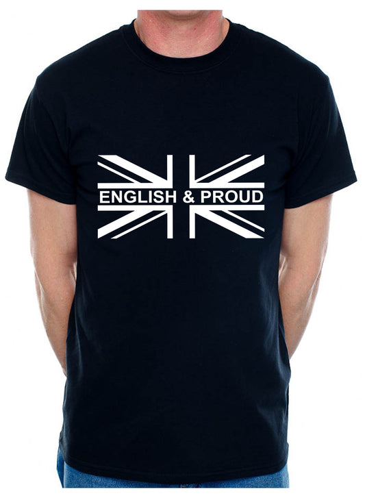 Personalised Mens T-Shirt Union Jack English & Proud Country Of Your Choosing