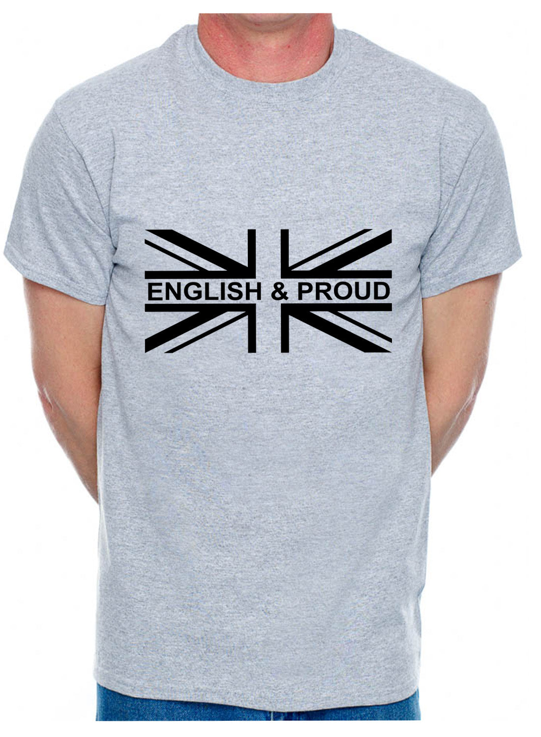 Personalised Mens T-Shirt Union Jack English & Proud Country Of Your Choosing
