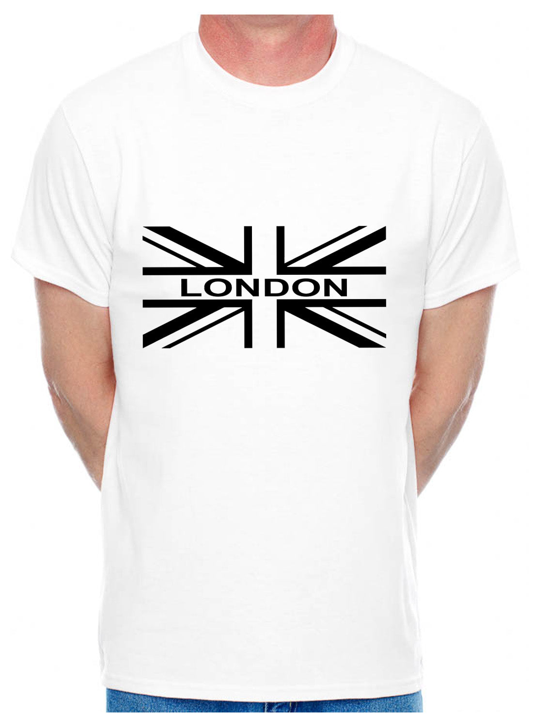 Personalised Mens T-Shirt Union Jack London Any Town City Name