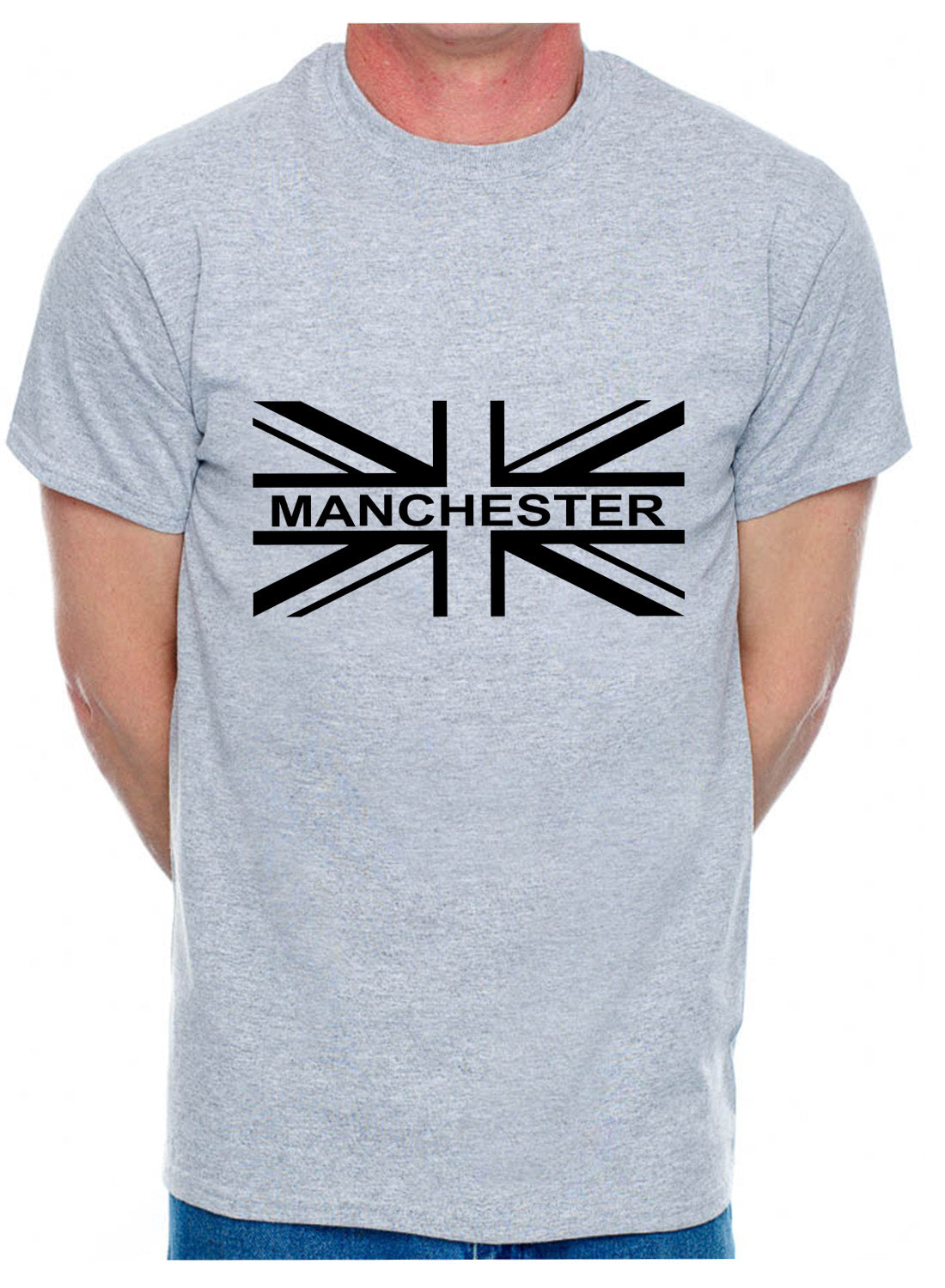 Personalised Mens T-Shirt Union Jack Manchester Any Town City