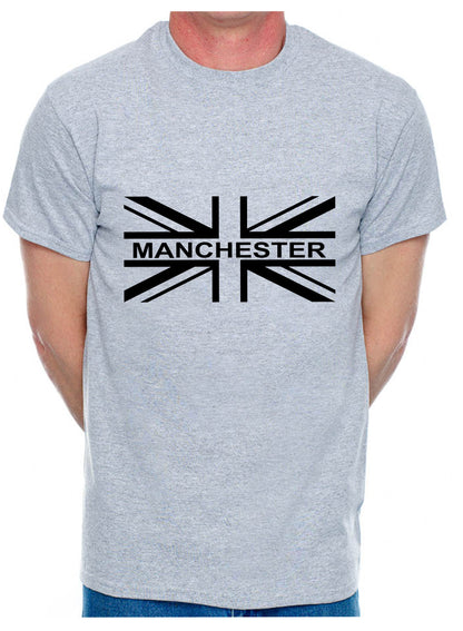 Personalised Mens T-Shirt Union Jack Manchester Any Town City