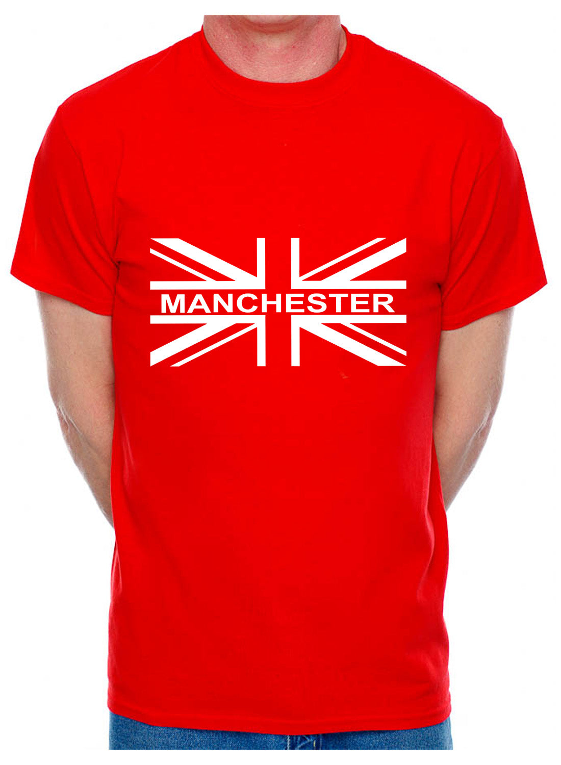 Personalised Mens T-Shirt Union Jack Manchester Any Town City