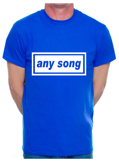 Personalised Adult T-Shirt Any Song Name Or Football City Name You Choose