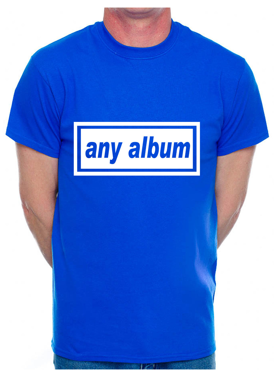 Customised Mens T-Shirt Any Album Title Or Change For Your Name Or Any Word