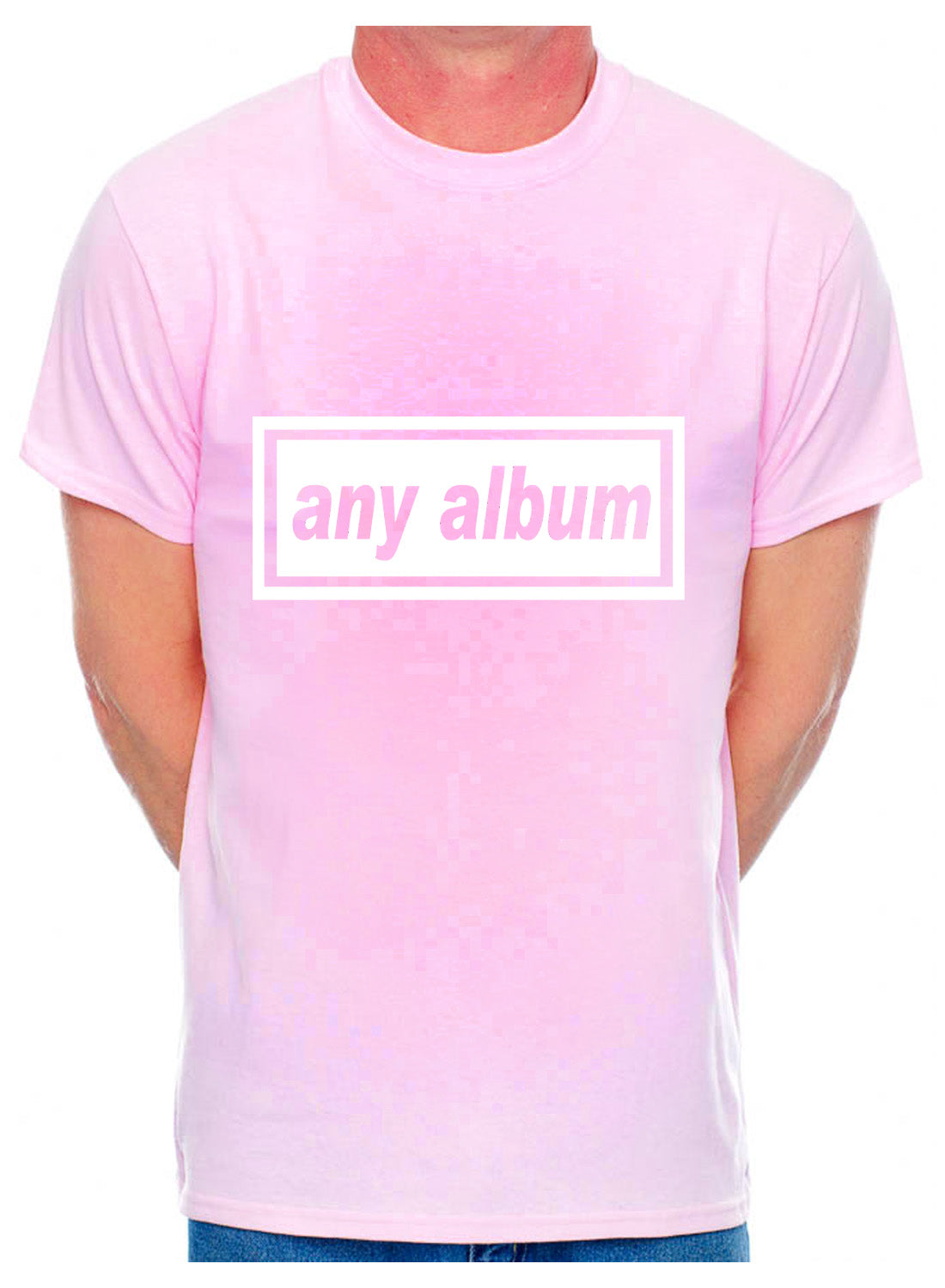 Customised Mens T-Shirt Any Album Title Or Change For Your Name Or Any Word