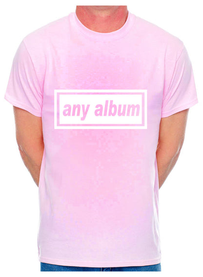 Customised Mens T-Shirt Any Album Title Or Change For Your Name Or Any Word