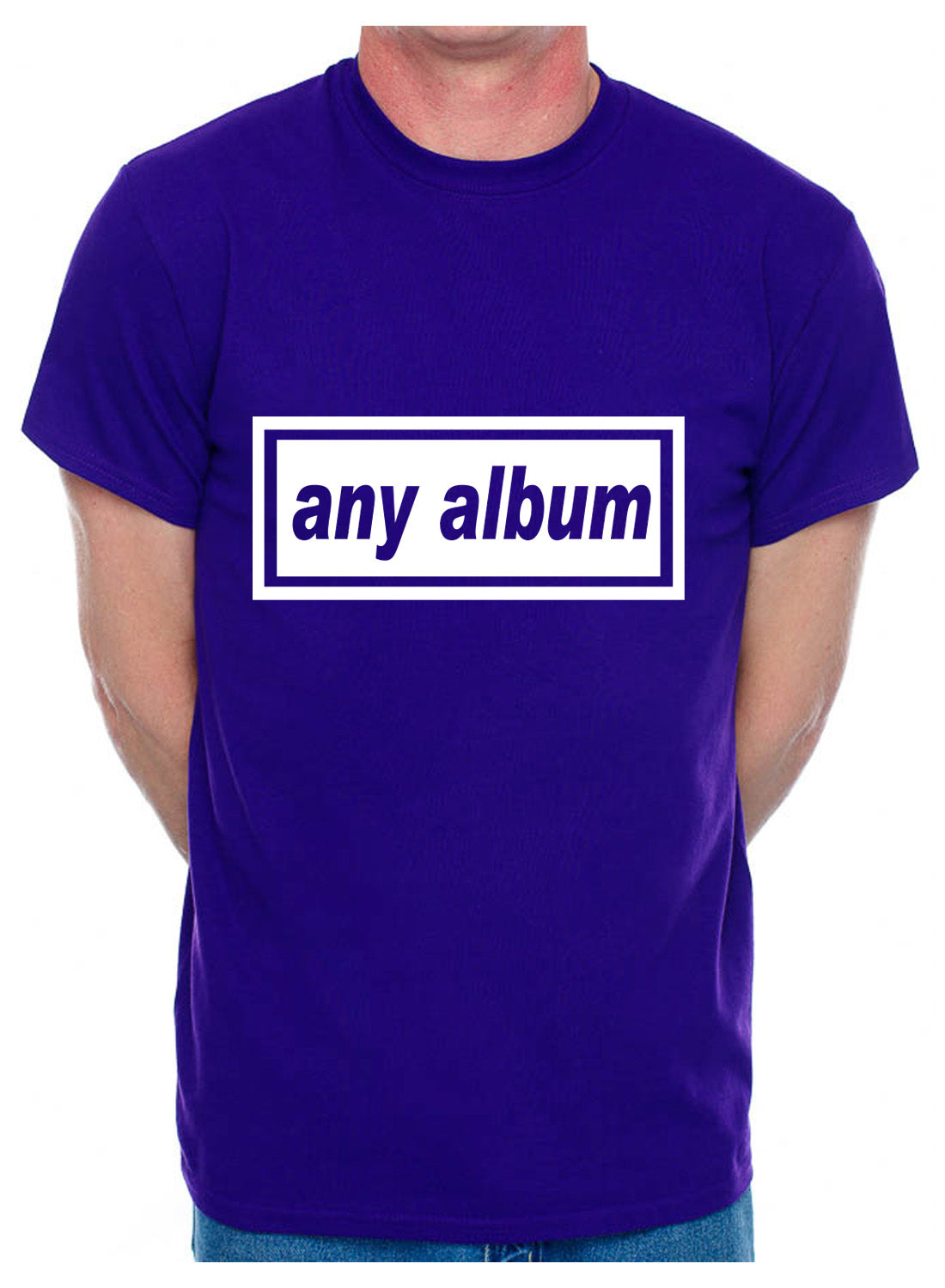 Customised Mens T-Shirt Any Album Title Or Change For Your Name Or Any Word