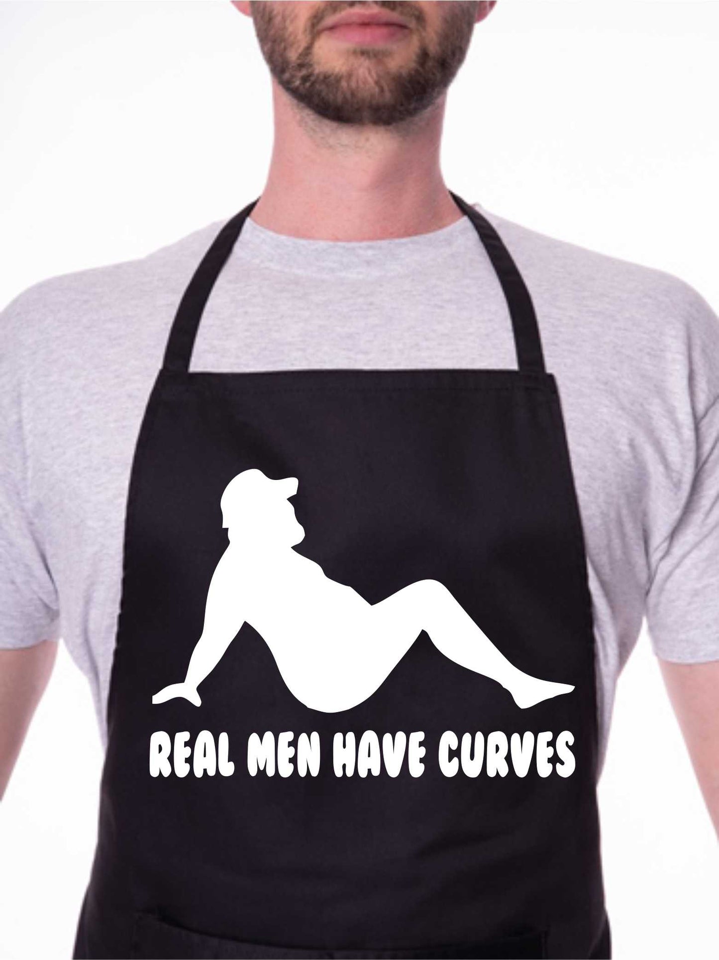 Real Men Have Curves Funny Slogan Unisex BBQ Cooking Apron