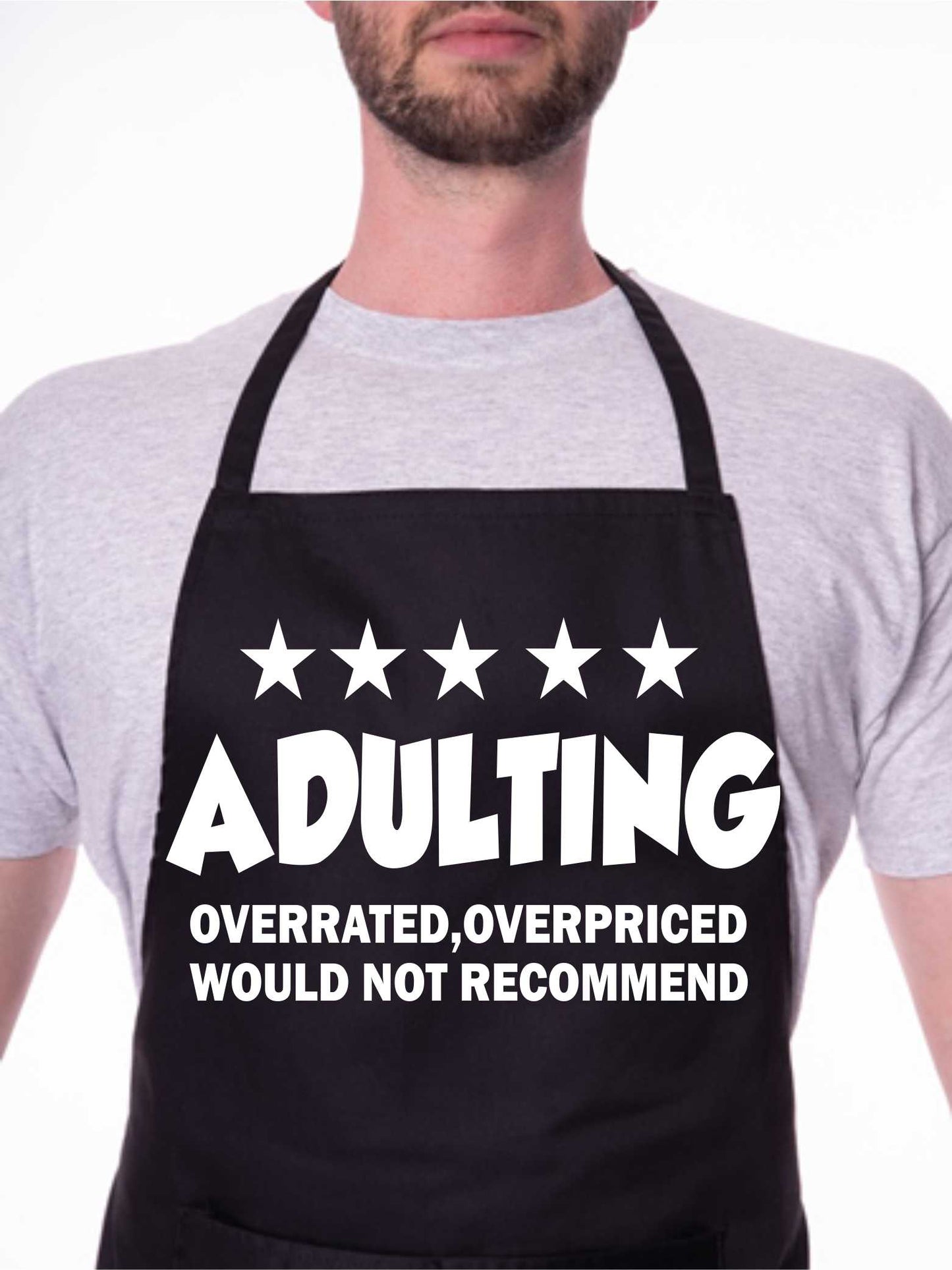 Adulting Ovepriced & Over Rated Funny BBQ Apron Baking Crafting Cooking Apron