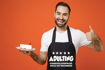 Adulting Ovepriced & Over Rated Funny BBQ Apron Baking Crafting Cooking Apron