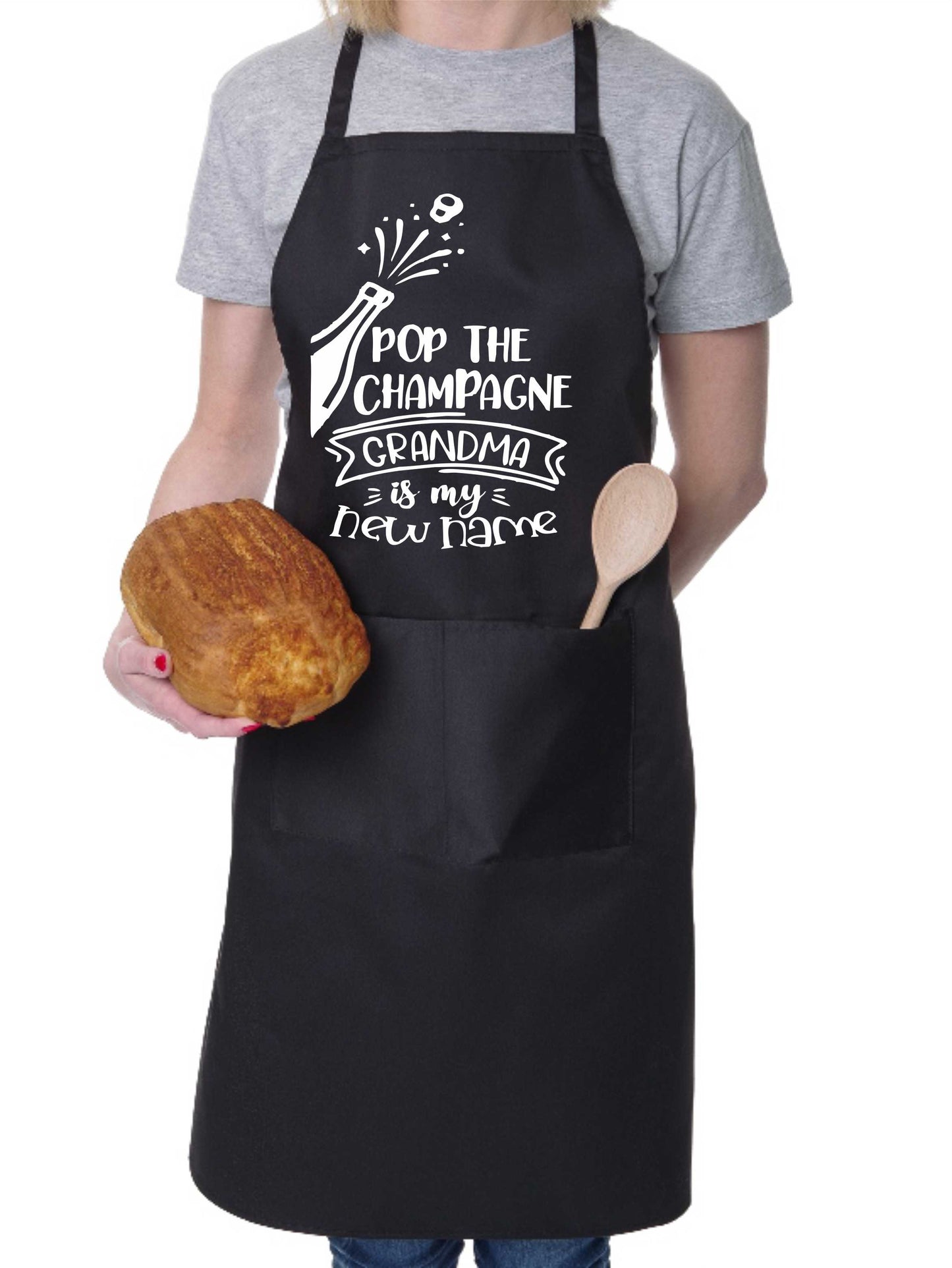Pop The Champagne I'm A Grandma Nan Funny Apron Baking Cooking Apron