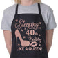 Personalised Ladies Apron Stepping Into My Birthday Like A Queen Add Any Age Funny BBQ Baking