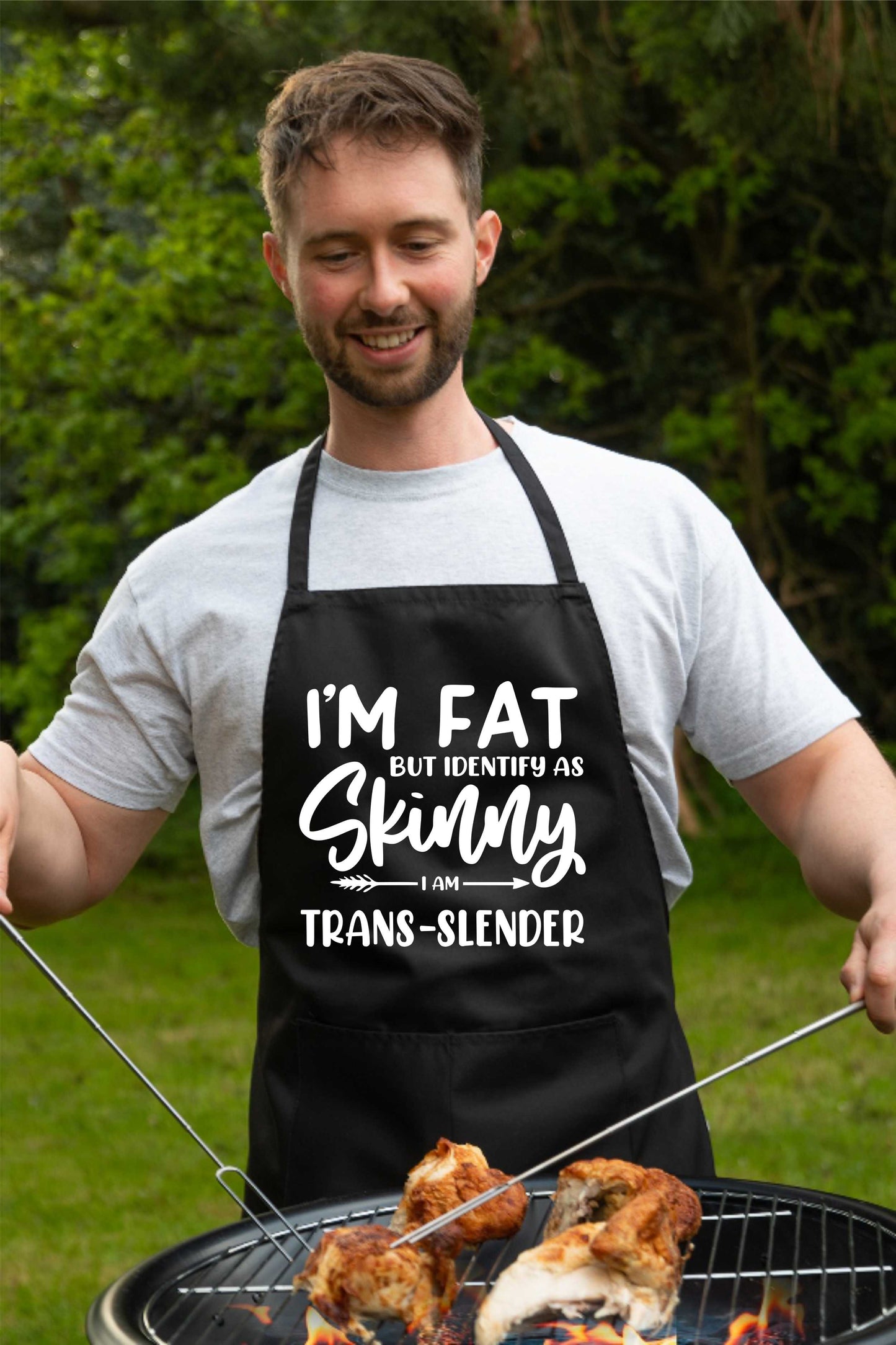 I'm Fat But Identify As Skinny Apron Funny Birthday Gift Cooking Baking BBQ